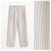 NWT. Massimo Dutti Raw 100% Linen Striped Pleated Trousers. Size 8/EUR 40.