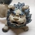 Vintage Kutani Japanese blue Foo Dog Shishi Temple Lion Showa Era Statue