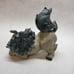Vintage Kutani Japanese blue Foo Dog Shishi Temple Lion Showa Era Statue
