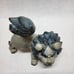 Vintage Kutani Japanese blue Foo Dog Shishi Temple Lion Showa Era Statue
