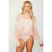 HAH Hot As Hell Queen 4 A Day Rose Pink Lace Long Sleeve Bodysuit women’s Small