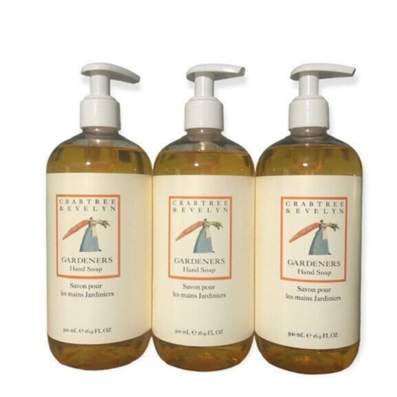 3 Crabtree & Evelyn Gardeners Hand Soap 16.9 fl oz Herbal Scent Pump Hand Wash