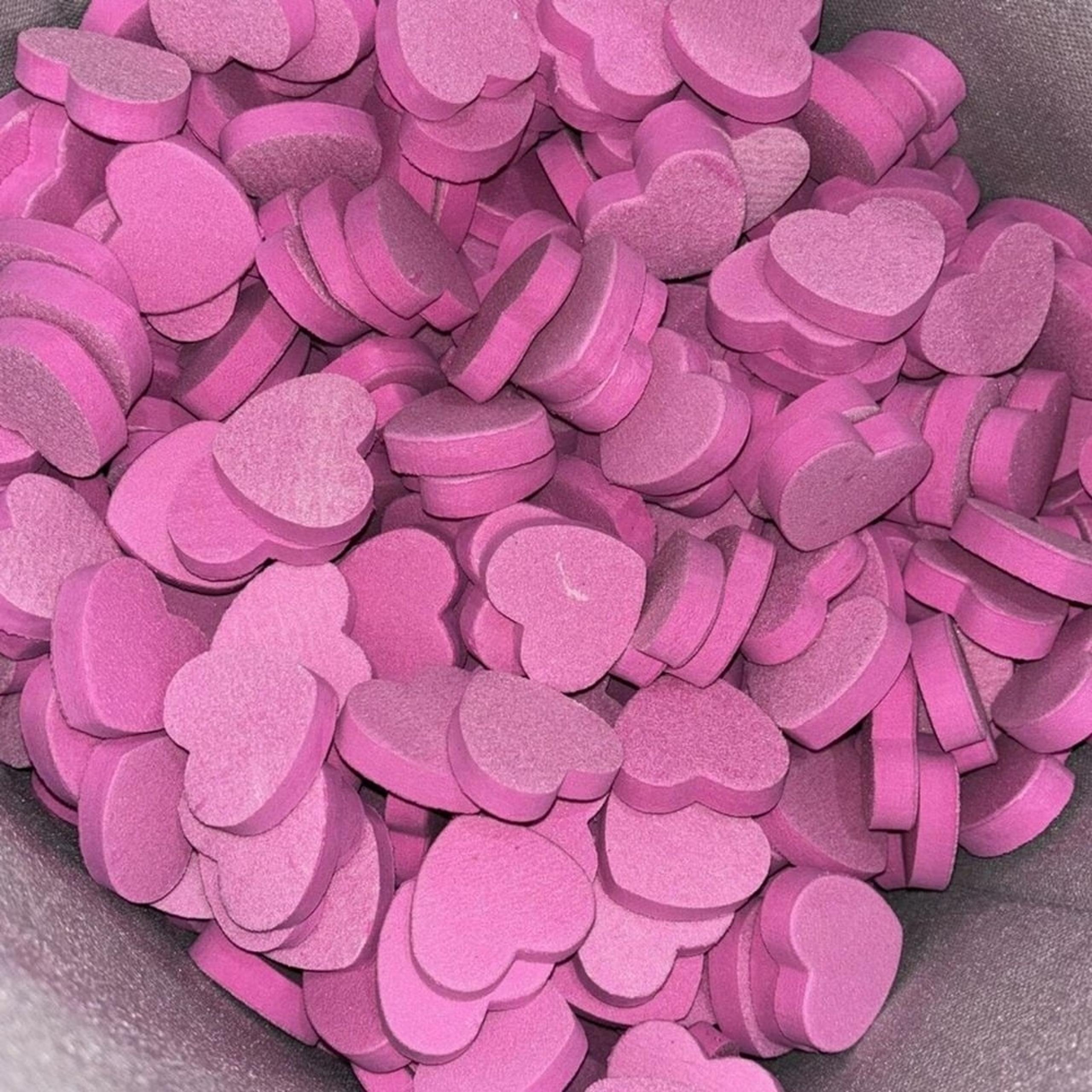 Heart-Shaped Pink Foam nail files. 175 total pieces