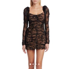 For love and lemons beverly coquette lace black mini dress