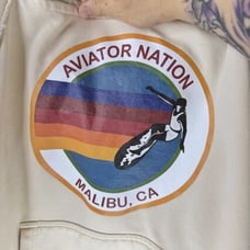 AVIATOR NATION Women's Luxury Cream Graphic Hoodie Handmade/Reconstructed Size S