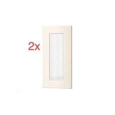 (2)x IKEA GRIMSLOV Off White Glass Door 15x30 502.665.30