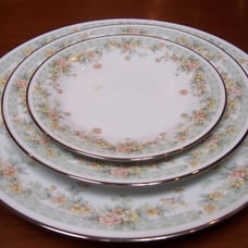 Dinner Plate, Salad Plate and Bread & Butter Plate- Spring Field by: NORITAKE
