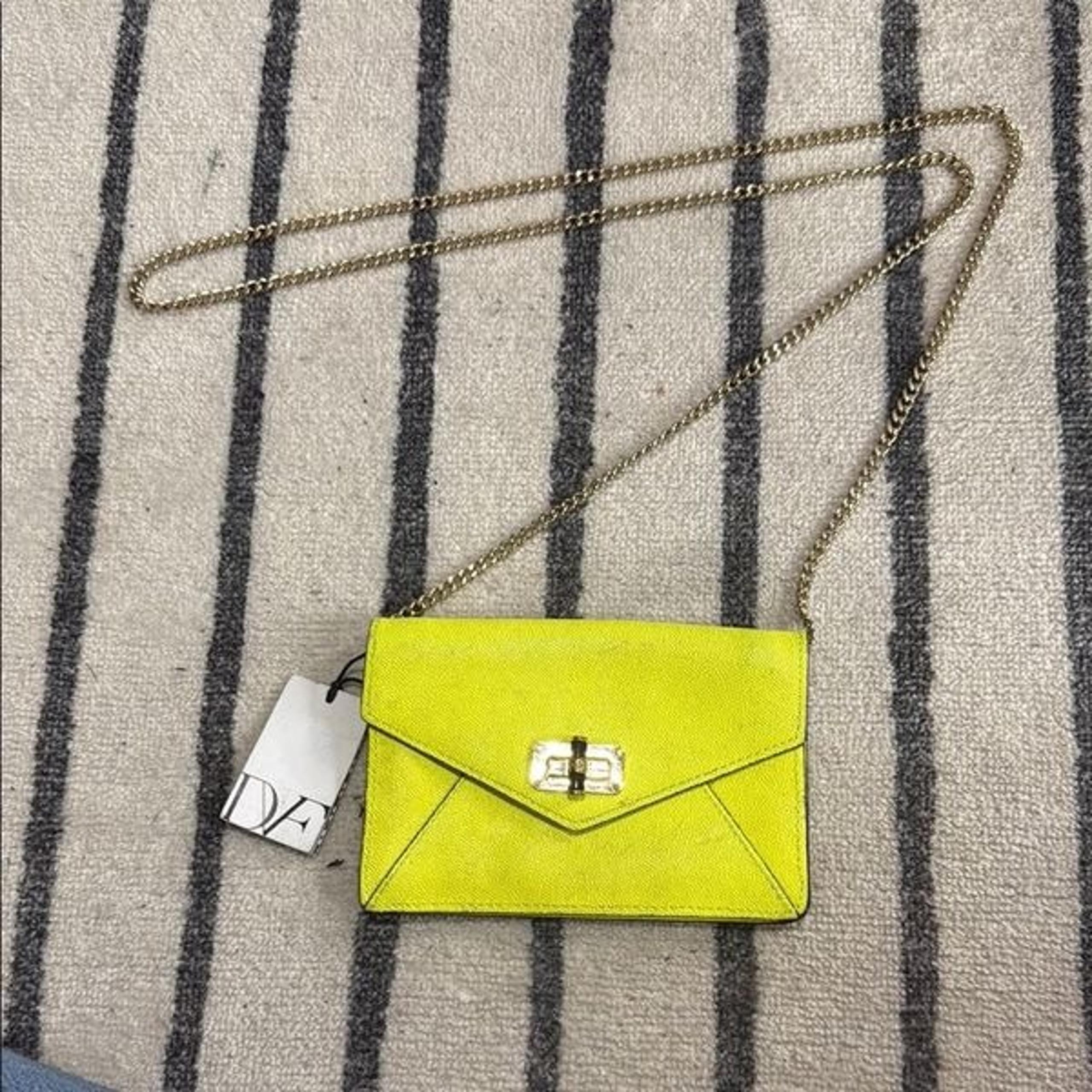 Diane Von Furstenberg Yellow Crossbody Bag with Envelope Flap