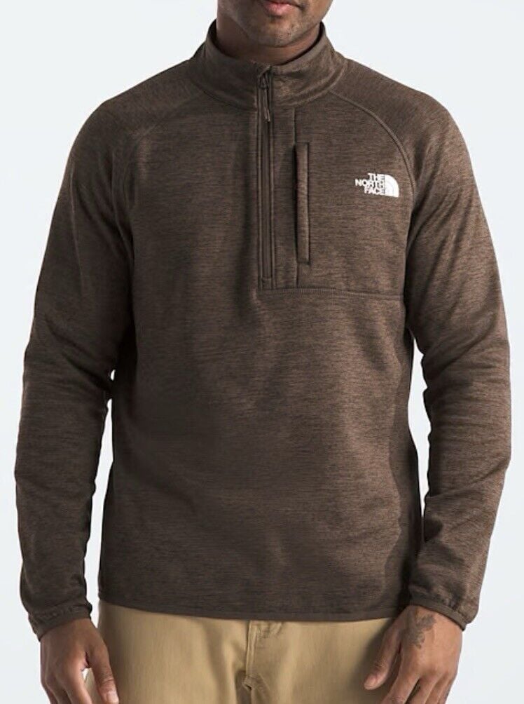 The North Face Cedar Trail Grid Fleece 1/4 Zip Size M Smokey Brown