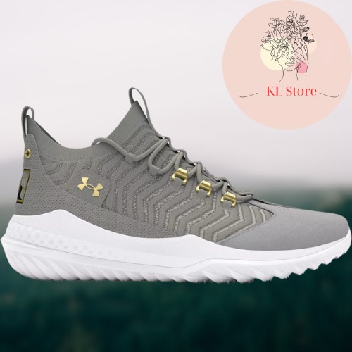 NWT Under Armour Men's Harper 9 Turf Baseball Shoes | Gray/Gold Sz: 6.5 DKS110