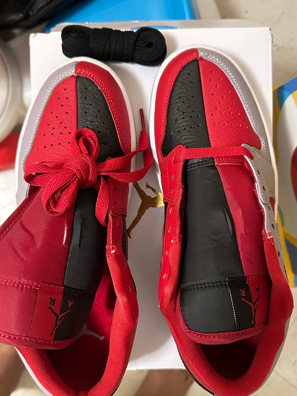 Air Jordans 1 SE Split Gym Red & Cement Grey