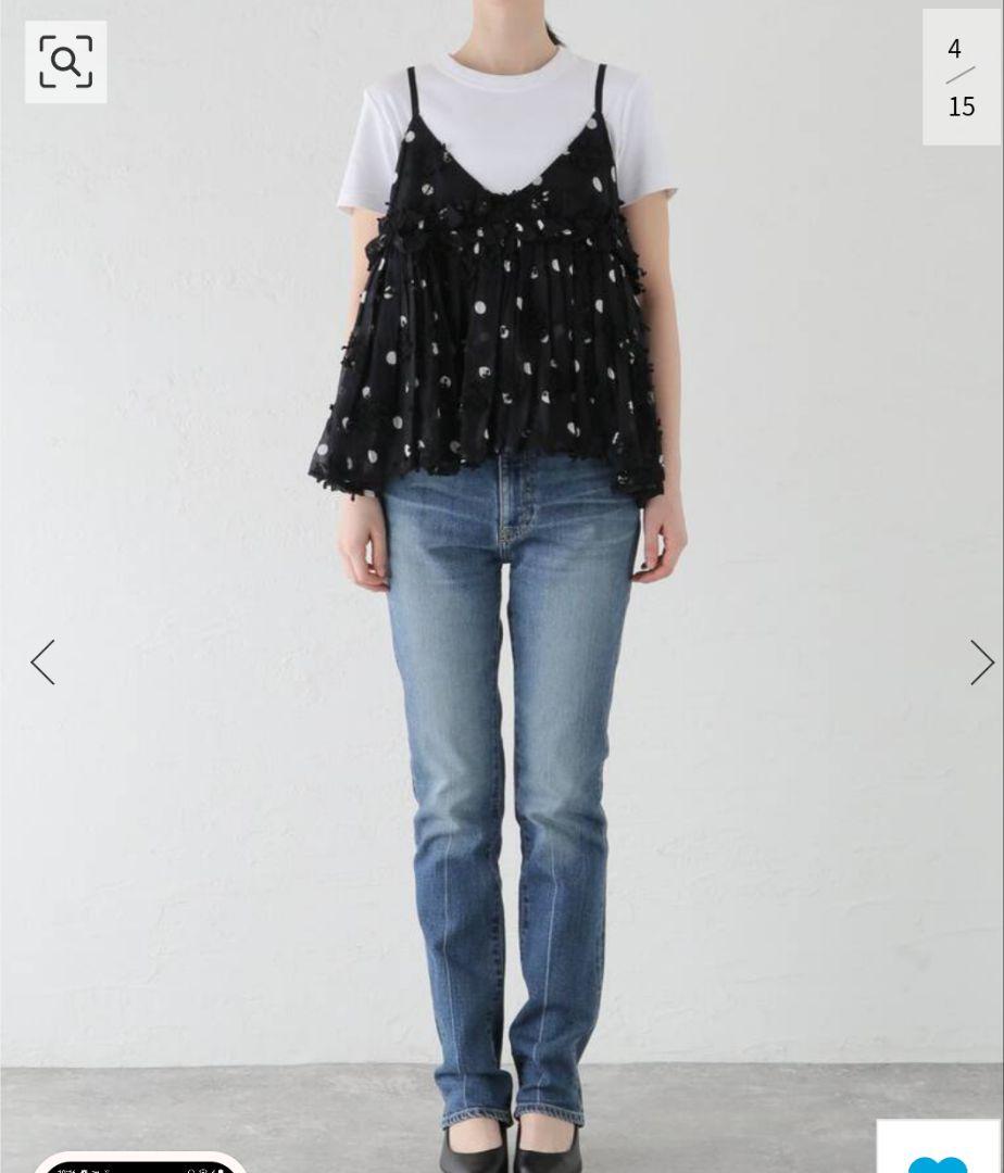 完売crinkle crinkle crinkle dot frill cami VONIQUE / crinkle crinkle crinkle/ dot frill cam