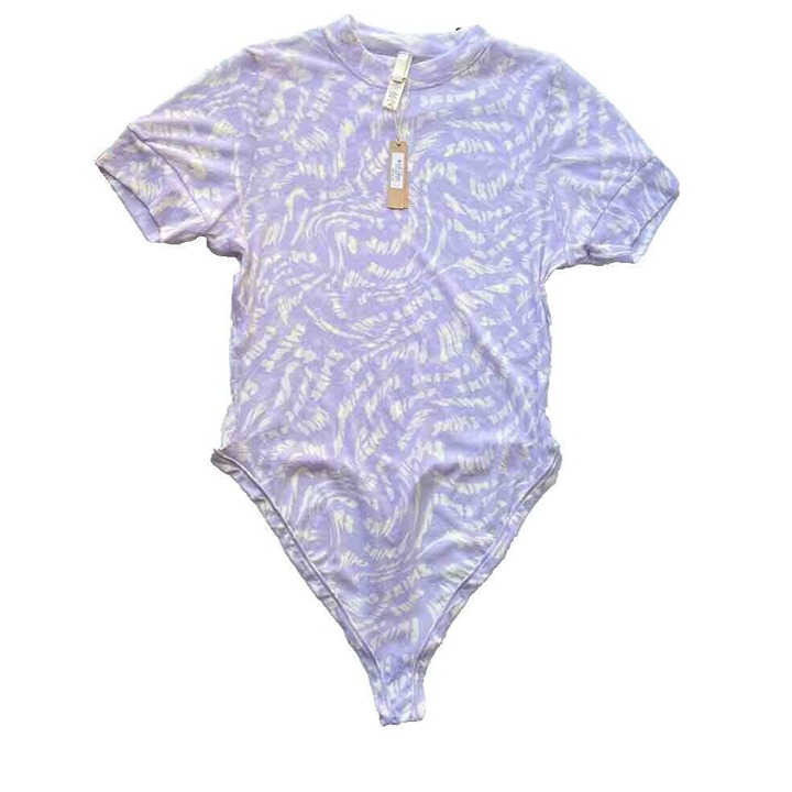SKIMS Kim Kardashian Plus SUMMER Mesh Lilac Swirl T-Shirt Bodysuit Size 3X