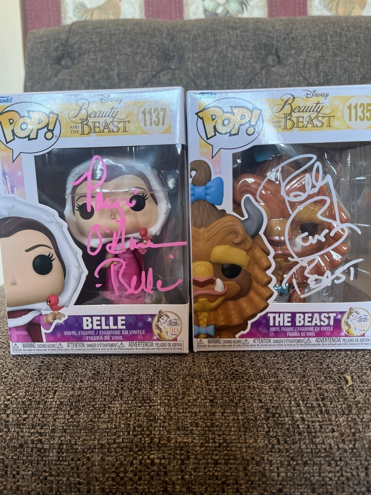 Funko Pops Disney autographed beauty and the Beast Autos