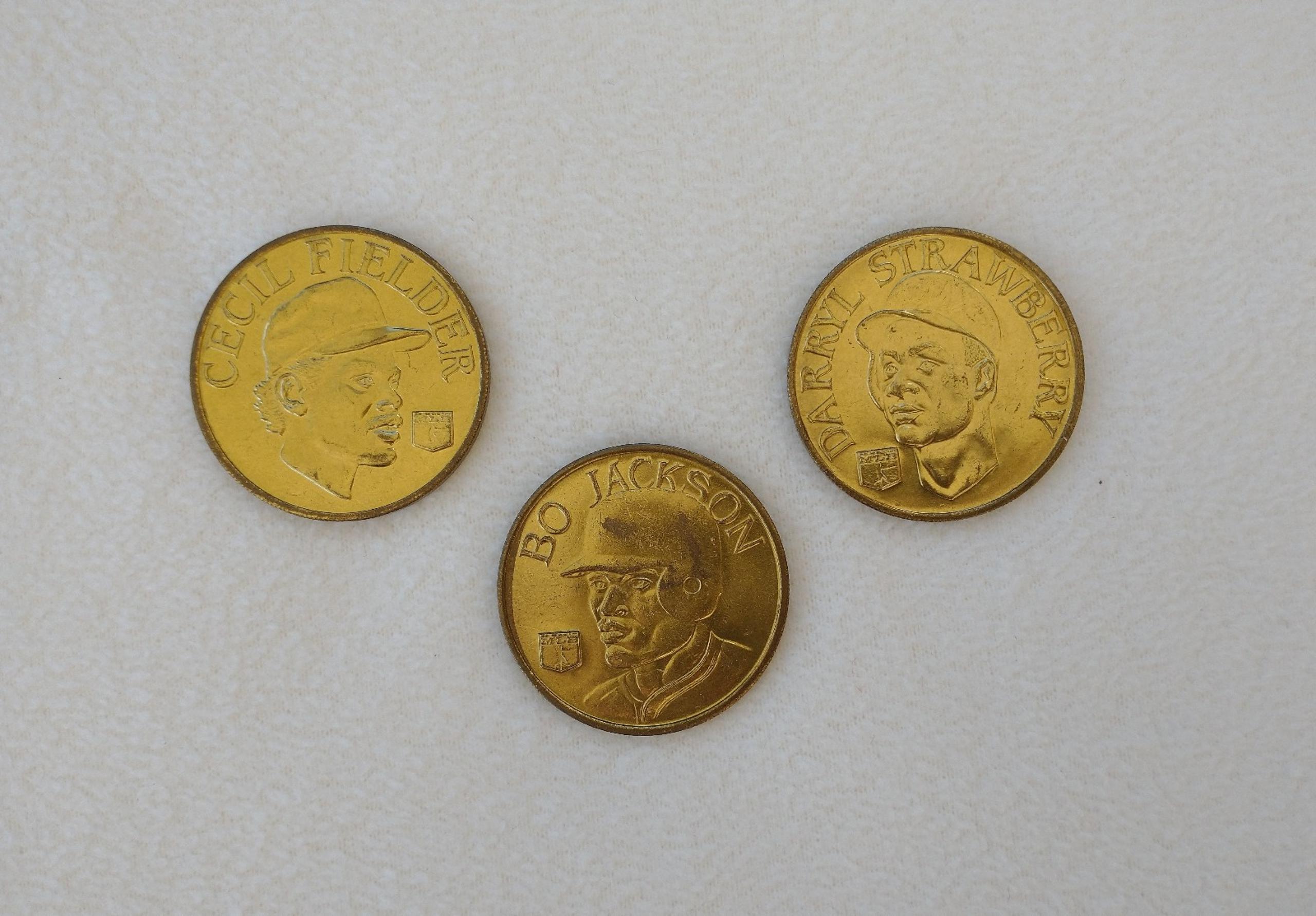 1992 MLB Baseball Coins Bo Jackson Darryl Strawberry Cecil Fielder