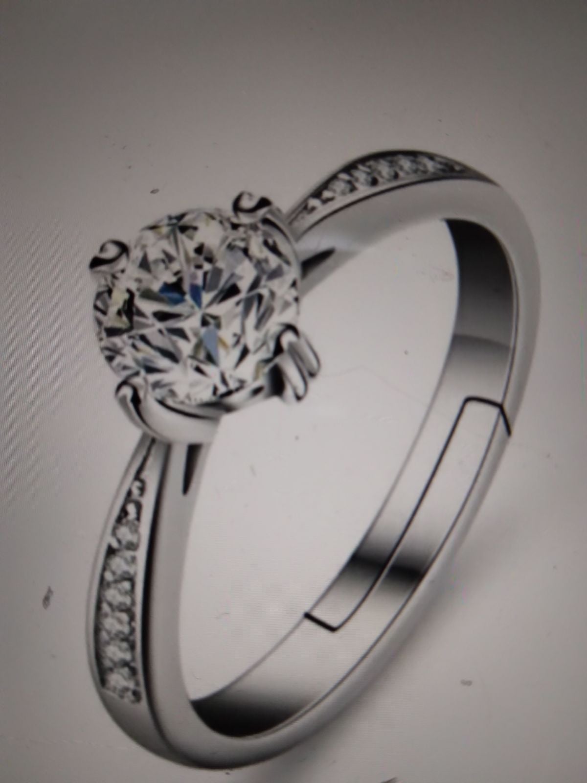 GRA Moissanite Diamond Engagement Ring 1 Carat With Certificate