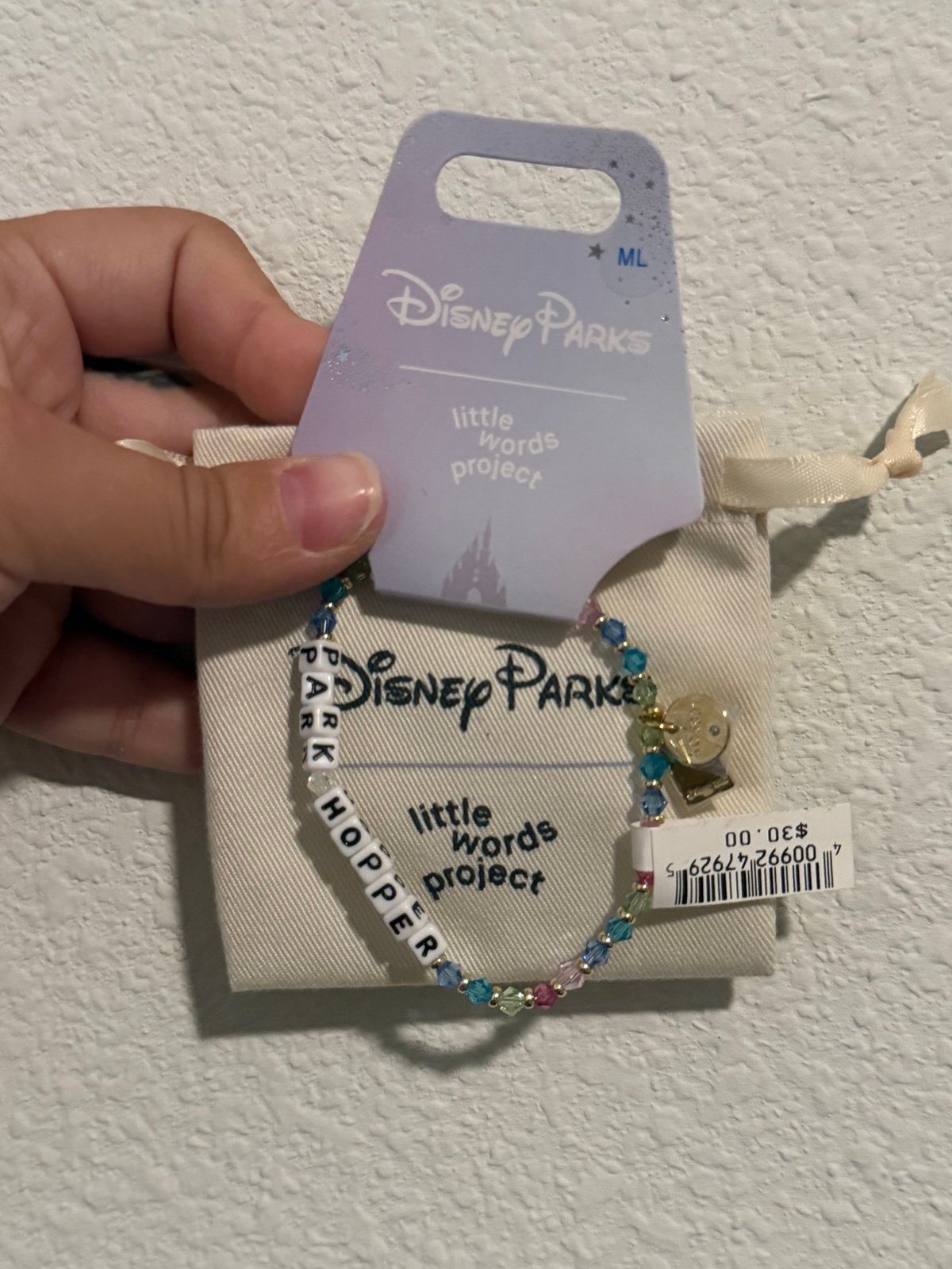 Disney Parks 2025 Little Words Project Bracelet Size M/L Park Hopper New