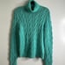 Lauren Ralph Lauren cable knit cotton turtleneck sweater size XlArge teal green