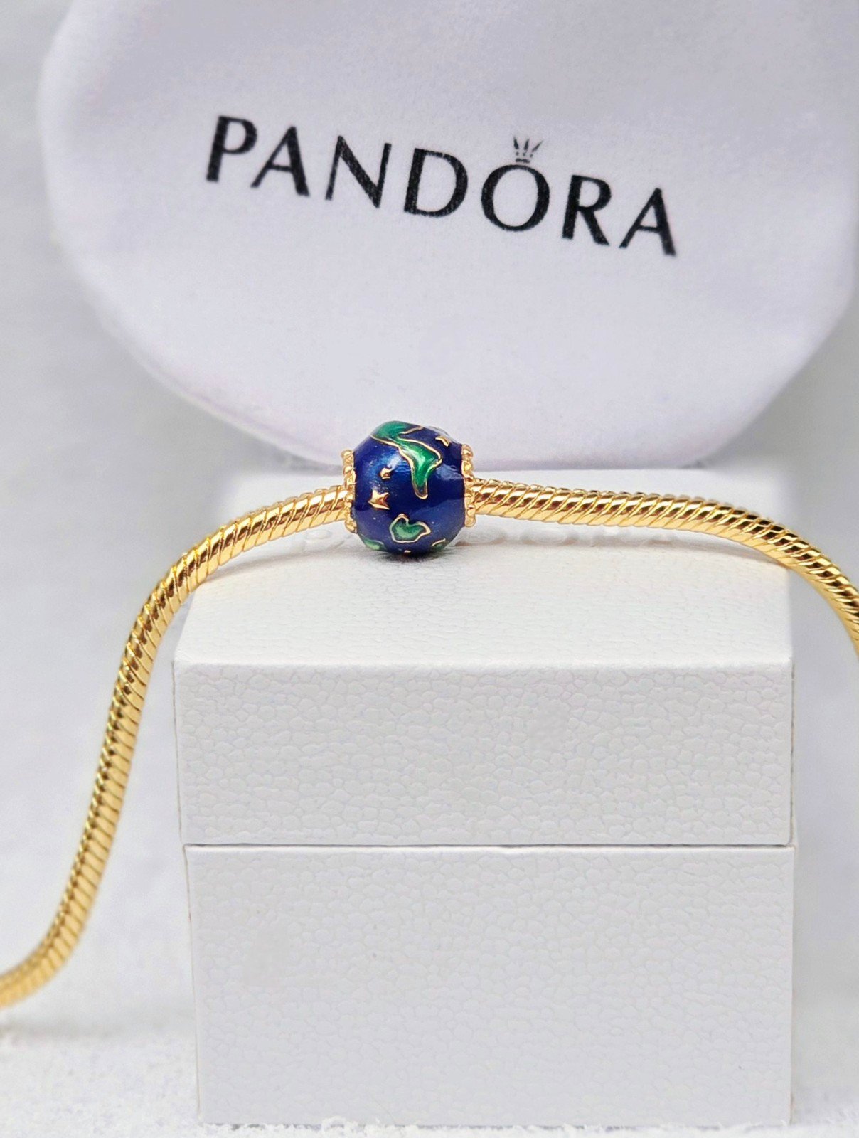 Pandora // Planet Earth // Pandora Charm // 14k Gold // Pandora Jewelry