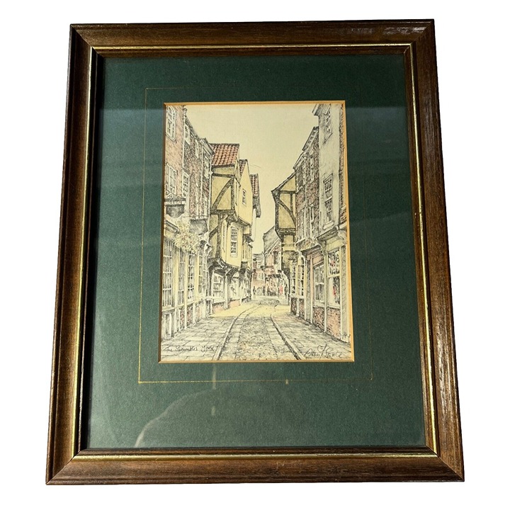 Alan Stuttle The Shambles York Print Color Framed Artwork Gallery Township