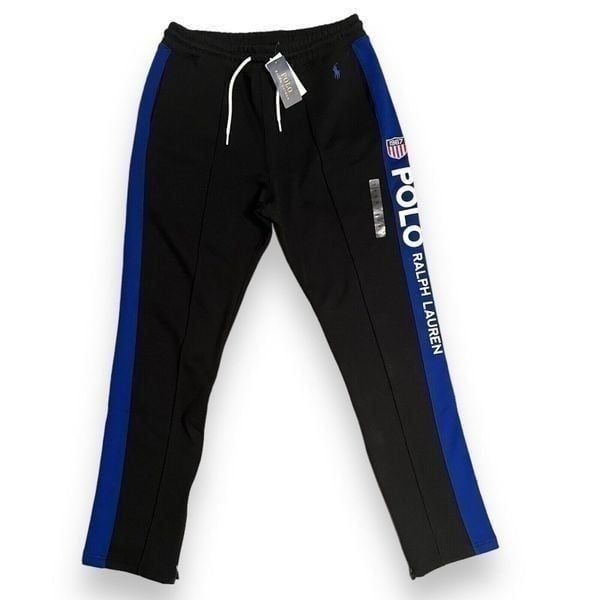 Polo Sport Ralph Lauren Joggers WMNS M Black Colorblock Crest 1967 Sweatpants