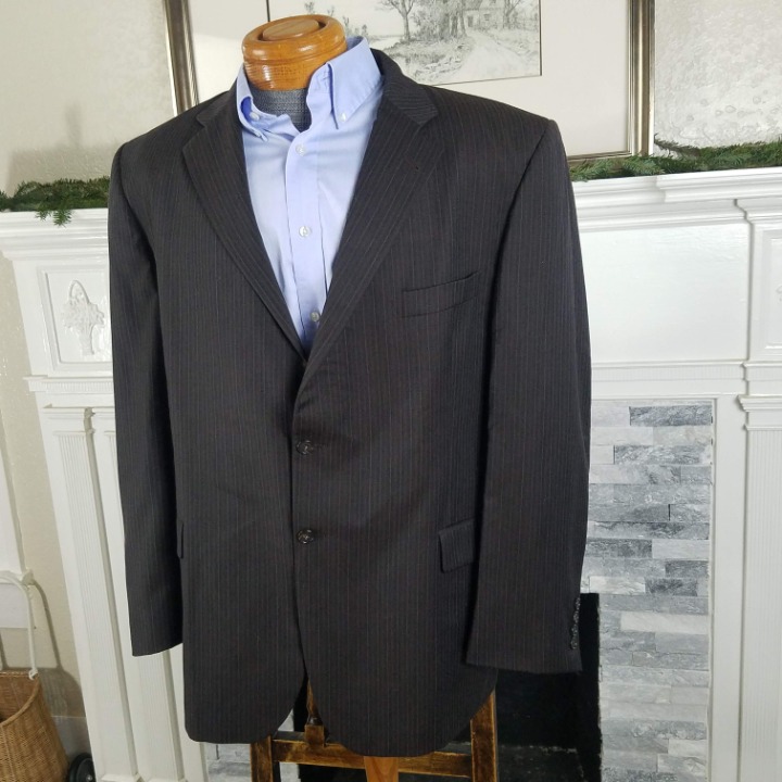 Burberry Brown Striped Blazer Sport Coat