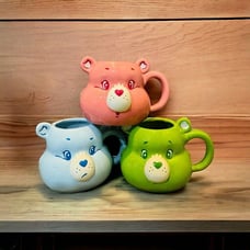 Lot Of 3 Care Bears Cheer Grumpy Cheer Bear Mugs Sculptural 3D Mug 20 Oz New Set
