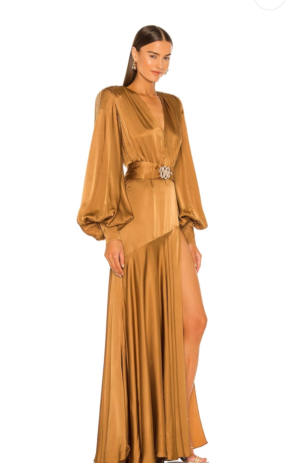 Bronx & Banco Carmen Gold Gown Size Small 4