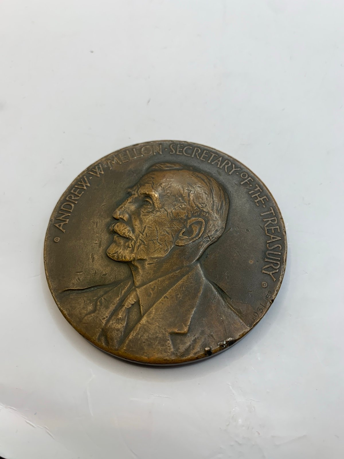 1921 Andrew W Mellon Secretary Of The Treasury United States Souvenir Medallion