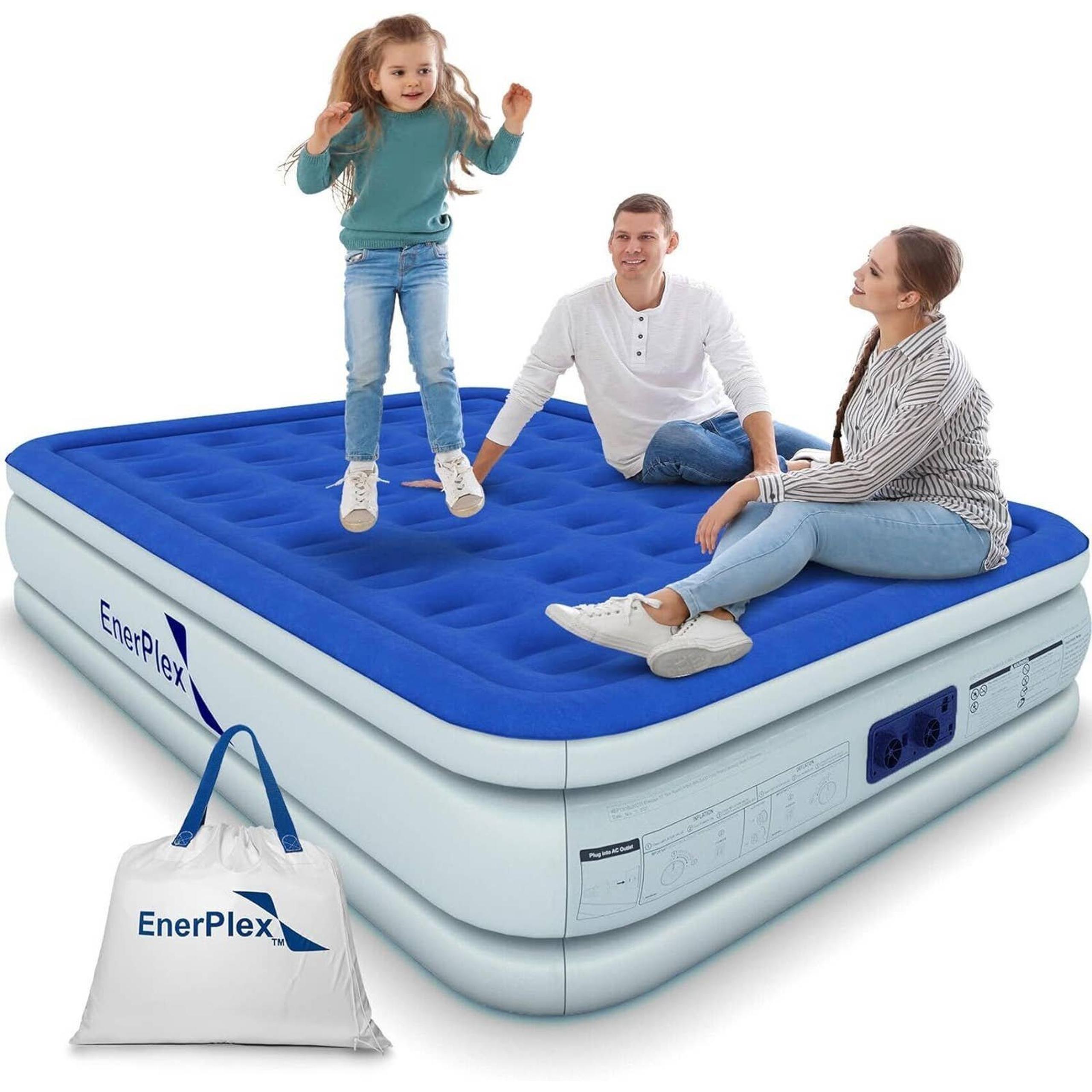 EnerPlex Air Mattress with Built-in Pump - Inflatable Queen Size Mattress