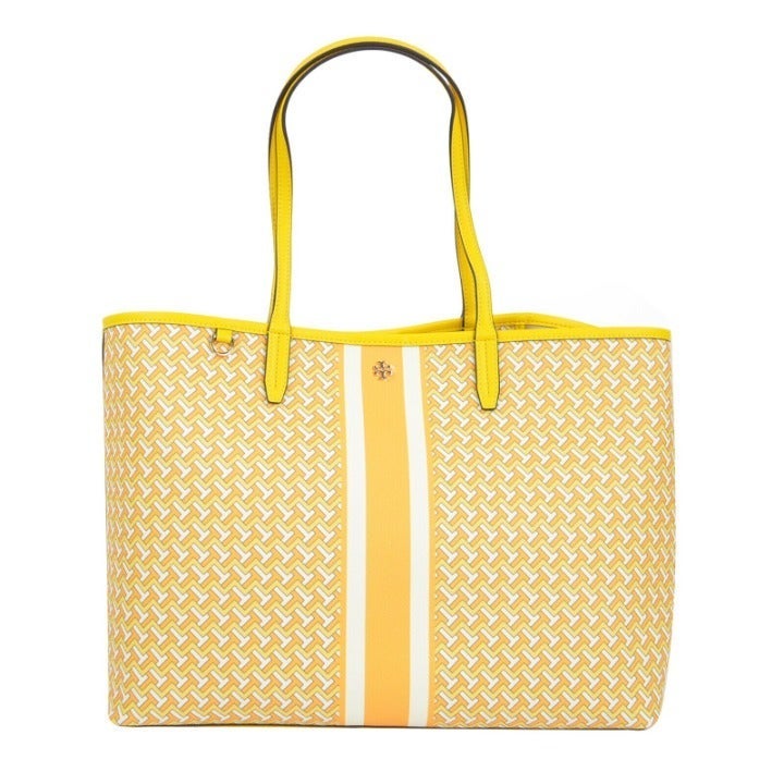 T Zag Tilt T Allover Large Tote Yellow