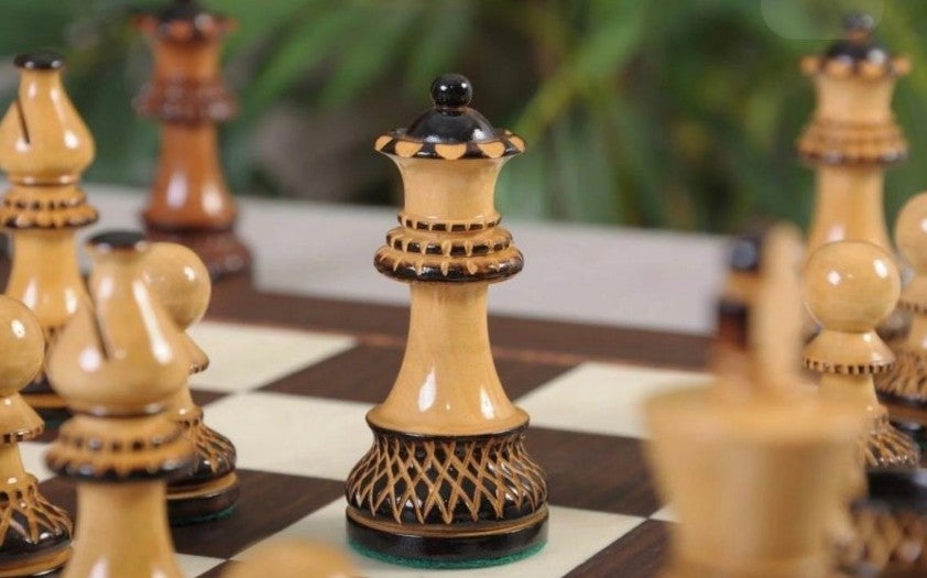 The Burnt Golden Rosewood Championship Series Chess Pieces – 3.75″ King