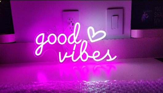 Good Vibes Neon Signs for Wall Decor, Good Vibes Neon Lights Sign, 16 xx8