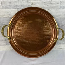 Vintage 16” Copper Tray w/ Handles – Made in Sweden