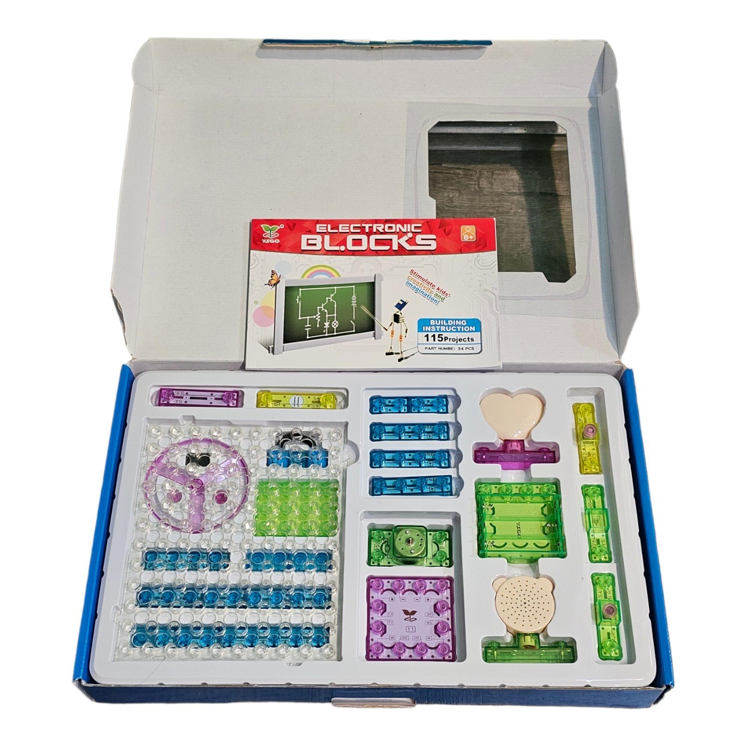 YSGO Electronic Building Blocks Electric Learning Playset Lights Flying Sauce