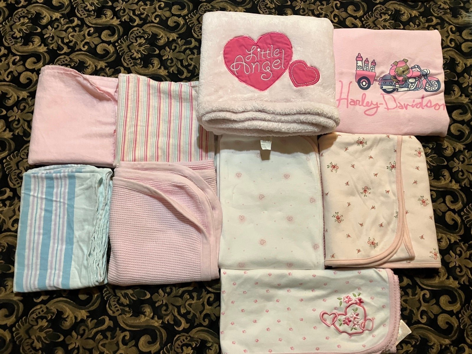 Baby blankets total of 9-harley davidson -smoke free pet free home