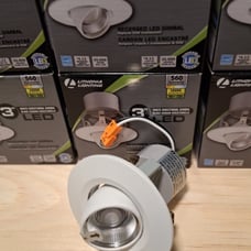 Lithonia 3 recessed lighting fixture, New LED, SET of ( 6 ), Matt White