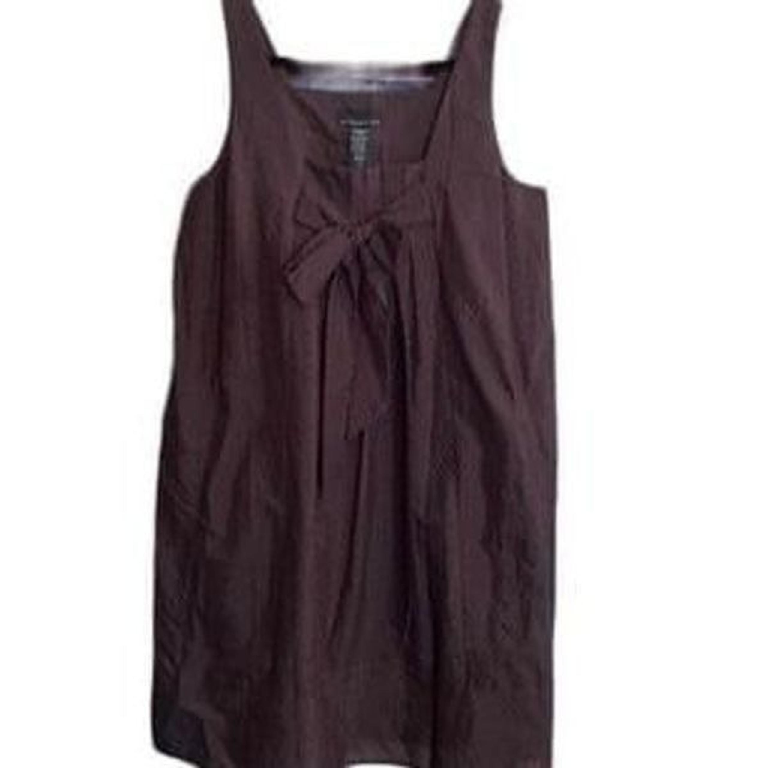Attention NWT women’s brown Sleeveless Swiss.print dress S/large.