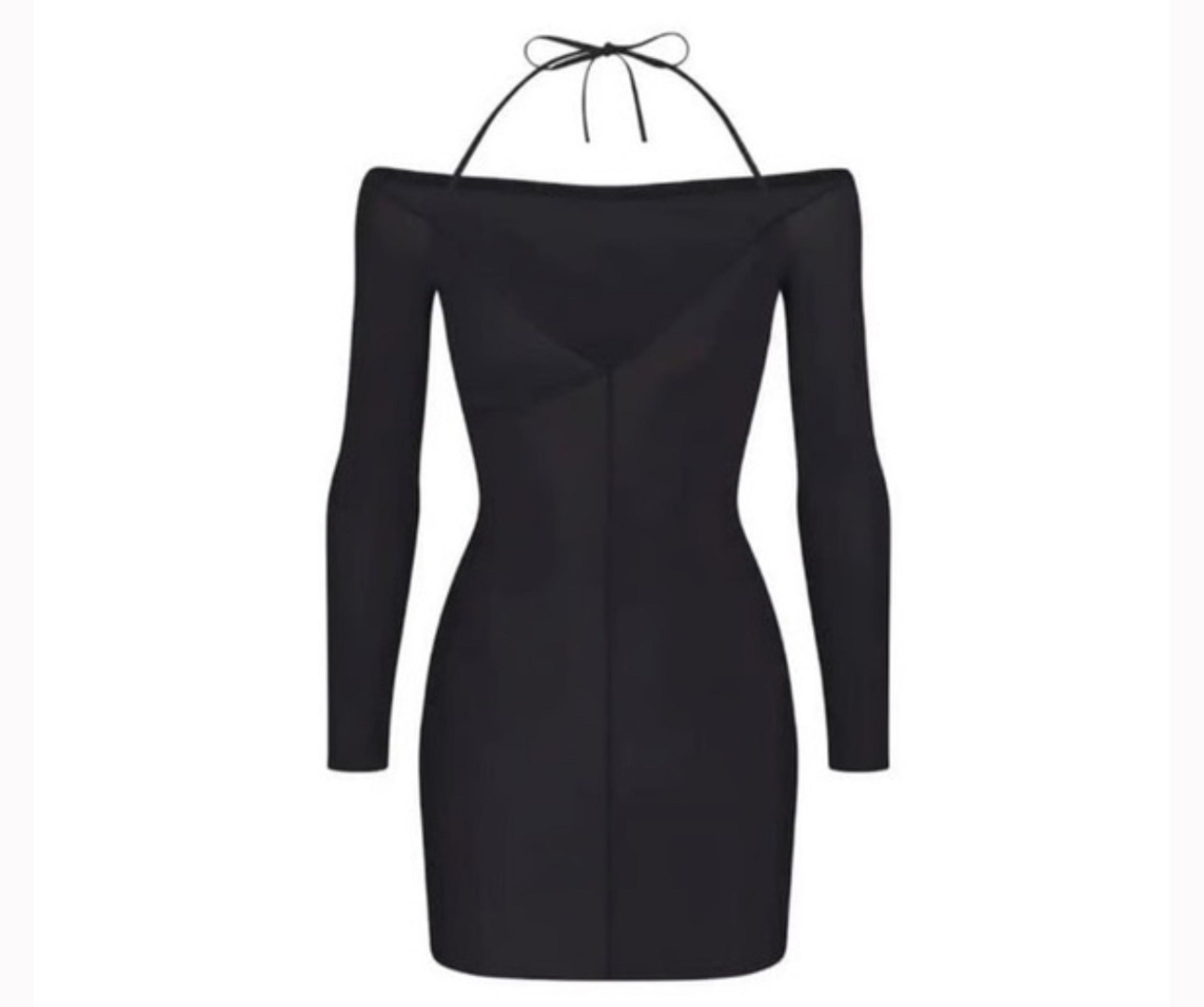 SKIMS - NWT Jelly Sheer Off The Shoulder Dress medium Onyx
