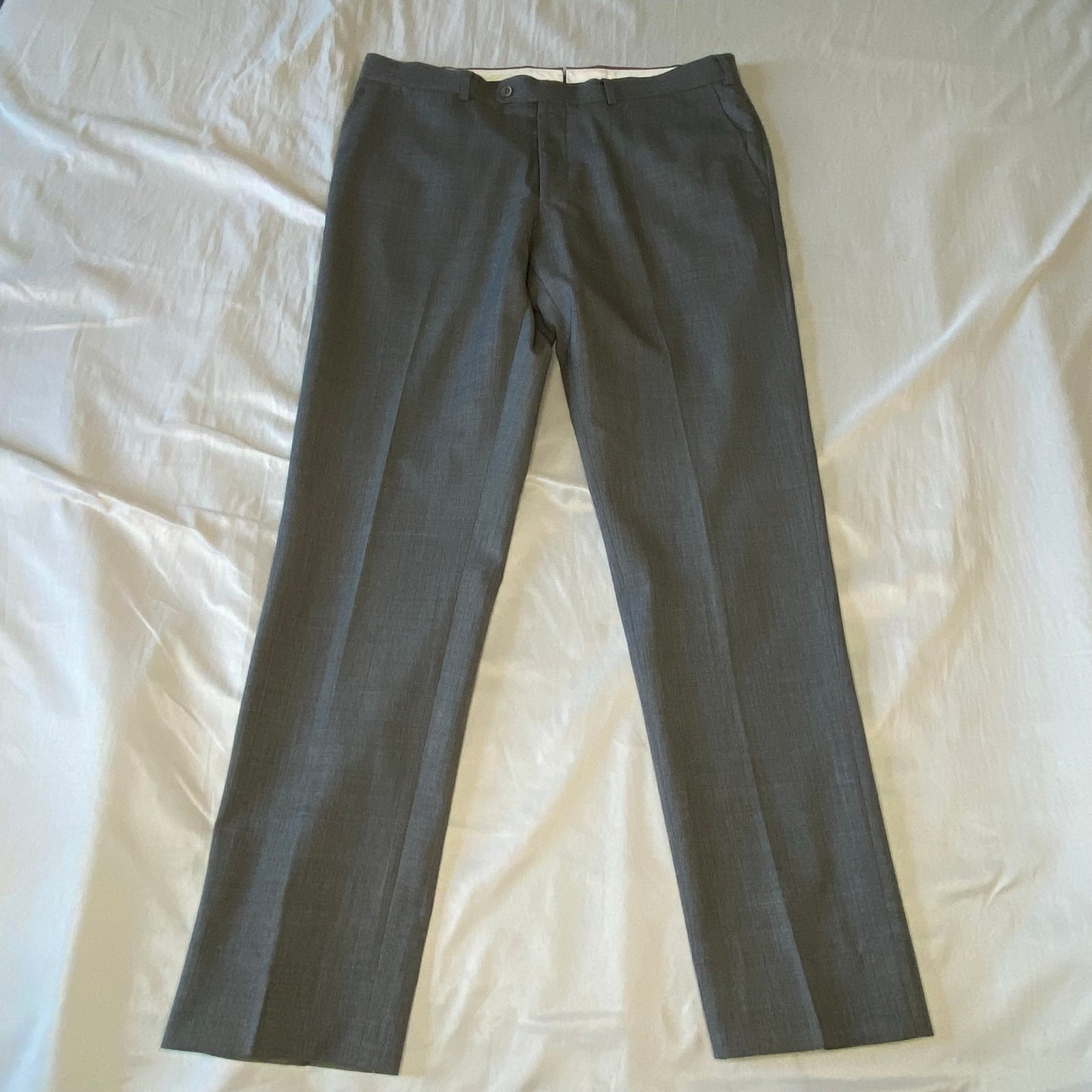 SuitSupply Brescia Turn Up Super 120s Vitale Barberis Canonico Men’s 36x30 Gray
