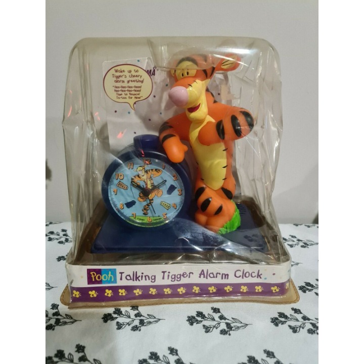 Vintage Tigger Talking Alarm Clock Disney Fantasma 8.5 Winnie The Pooh Sealed
