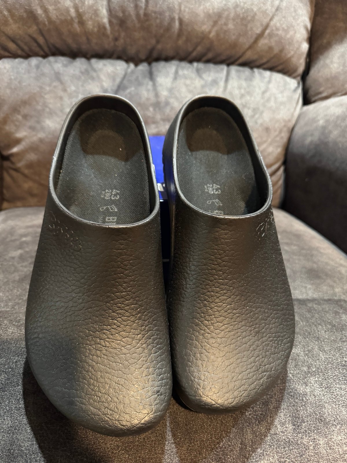 Mens Birkenstocks black clogs