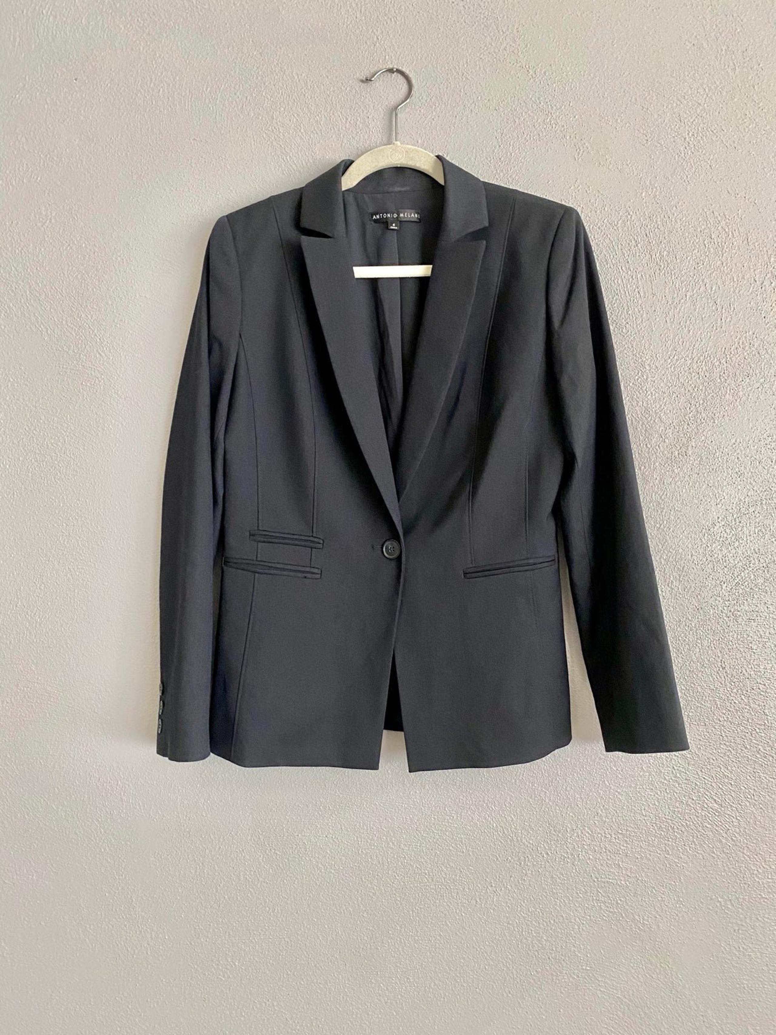 Antonio Melani Womens Blazer Size 6 Black One Button Office Business Careerwear