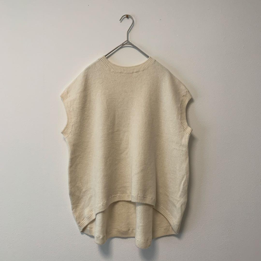 45R Forty-Five R Wool Knit Vest Cream Color
