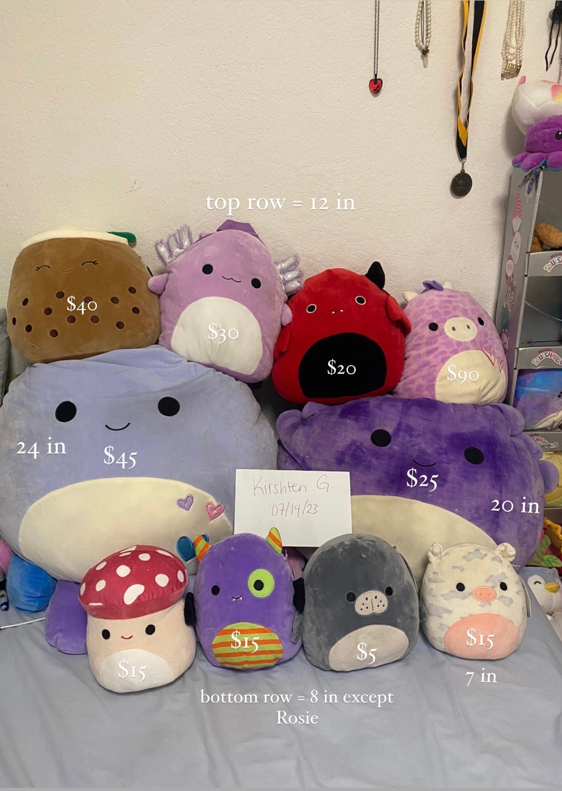 Squishmallows Set- boba axolotl dante malcolm Delilah beula