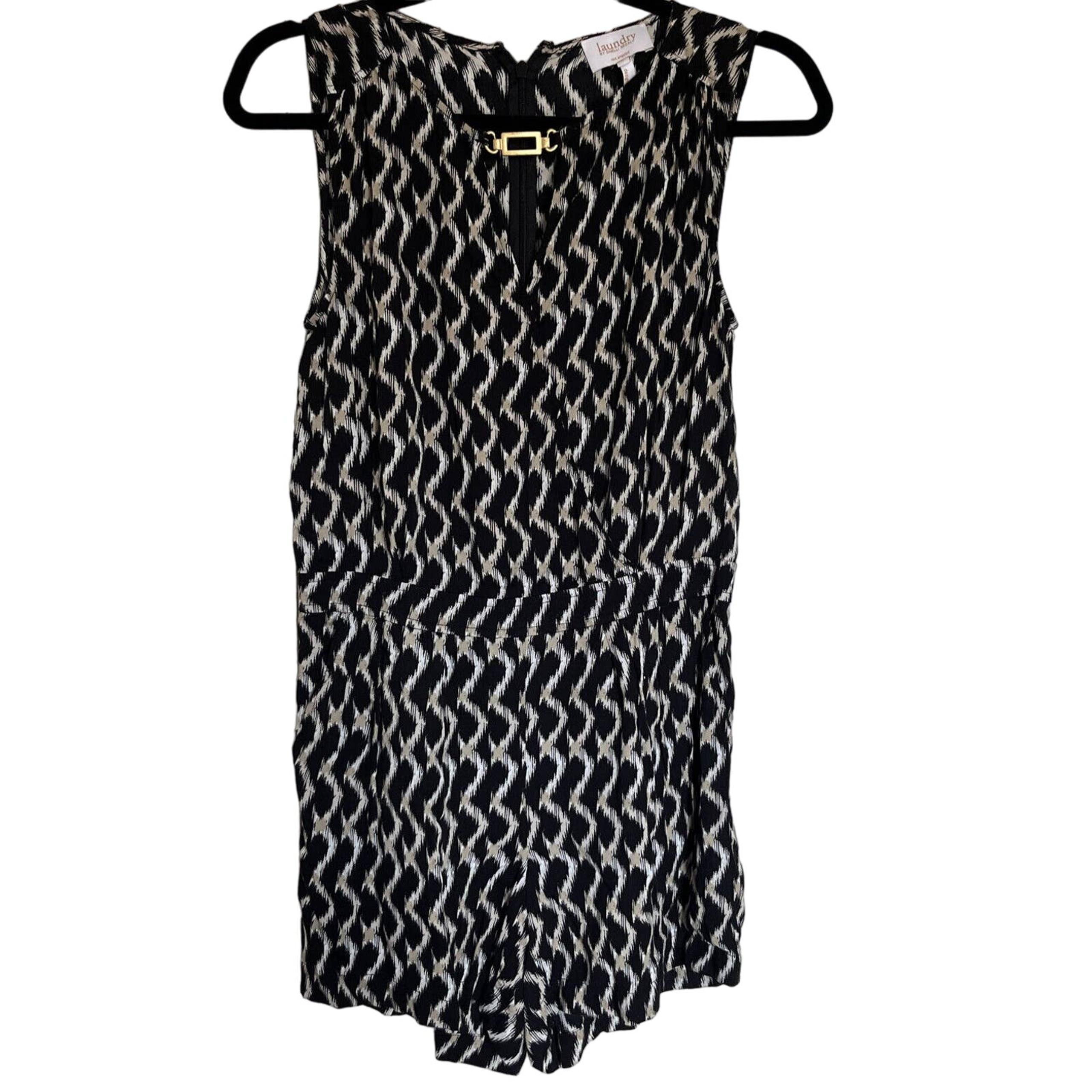 Laundry By Shelli Segal Romper Womens sz 2 Black Rayon Career Sleeveless