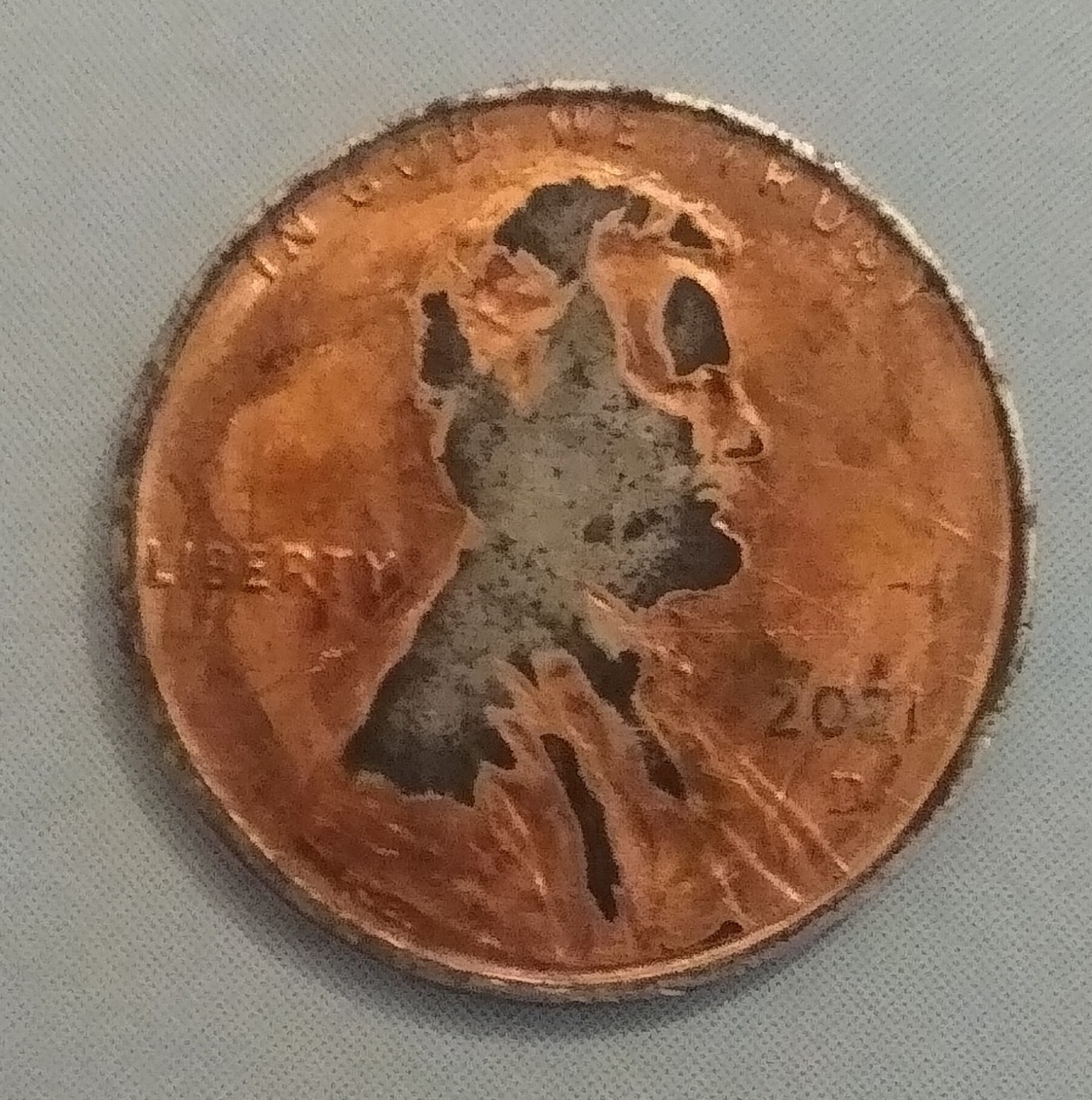 2021 D penny major lamination error