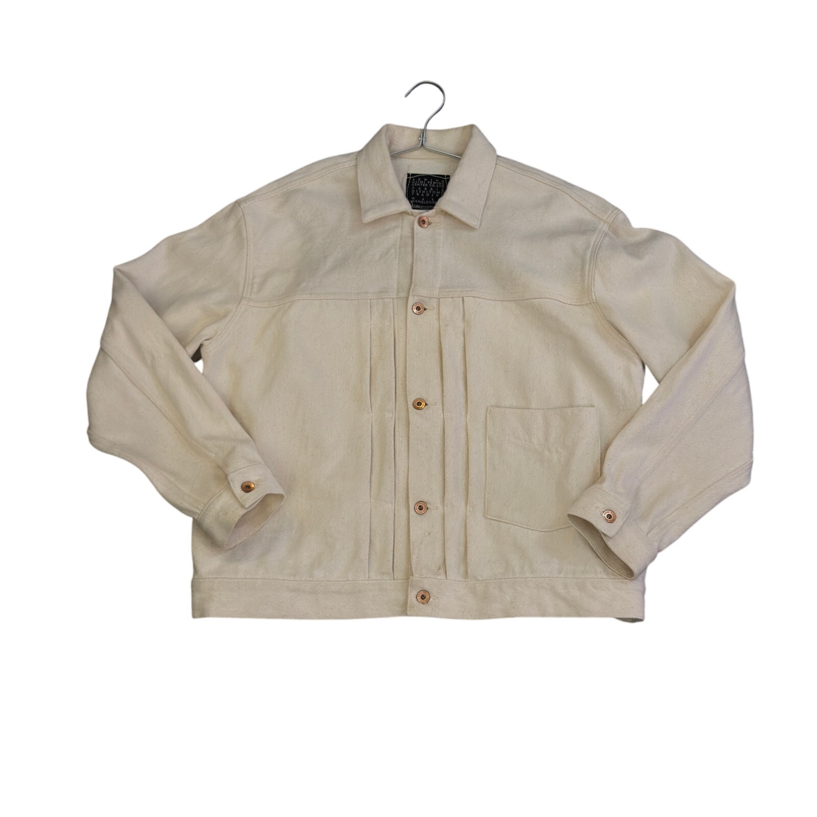 Kuro Loose Denim Big Jacket One Wash - Off White | ANDJOY