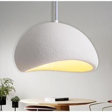 11.8 Inch White Wabi Sabi Pendant Light Fixture for Kitchen Island