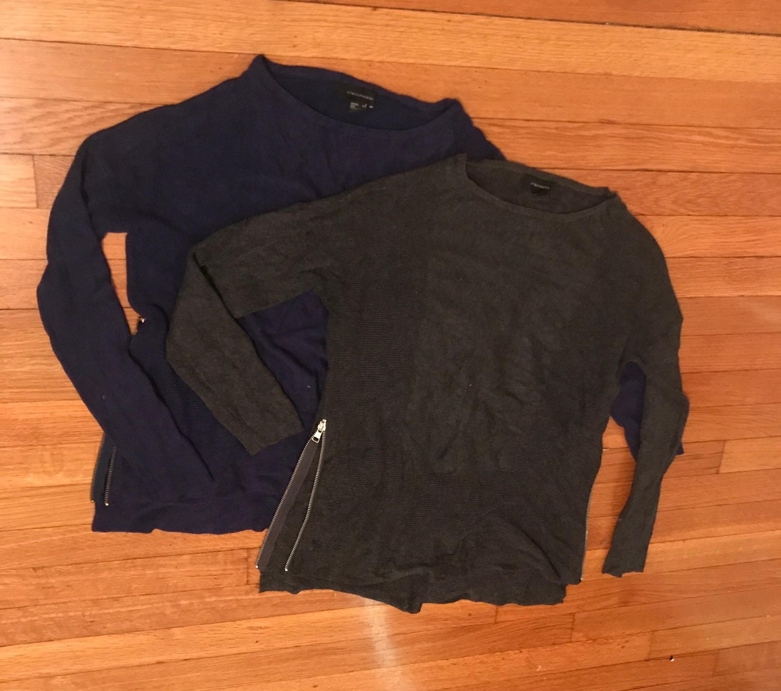 Set of 2 Zipper Navy/Gray Sweaters Sz 6